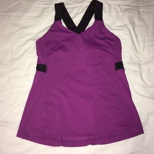 Distressed Lululemon Fuchsia Top